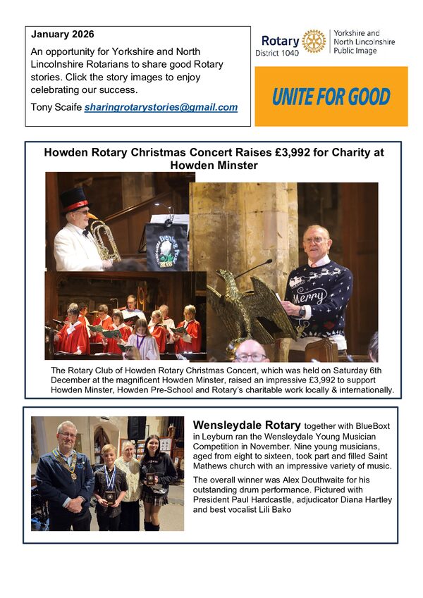 January 2026 Sharing Rotary Stories