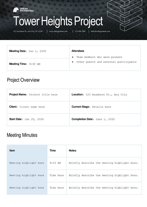 Construction Meeting Minutes