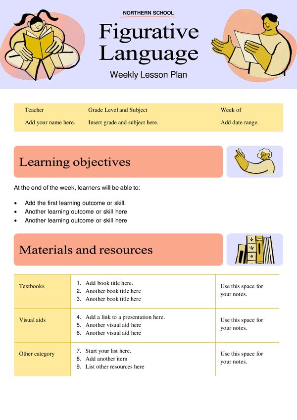 Weekly Lesson Plan