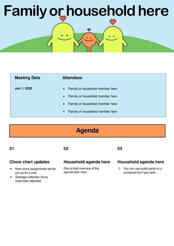 Family Meeting Agenda