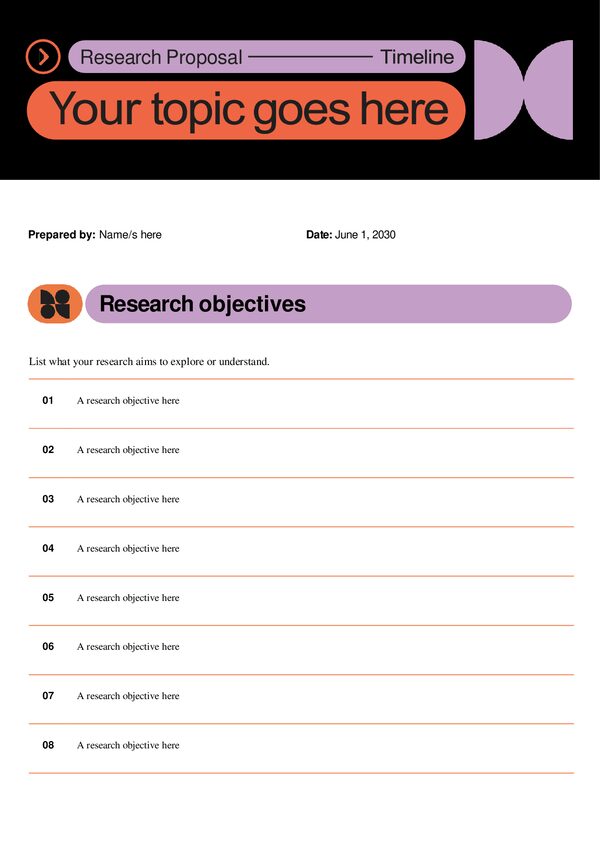 Research Proposal Timeline